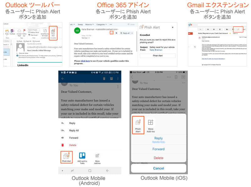 Phish Alertボタン 無償 Knowbe4