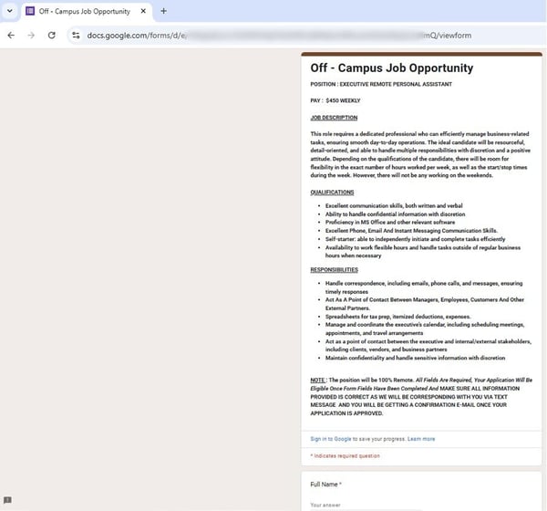 google forms 2 blurred